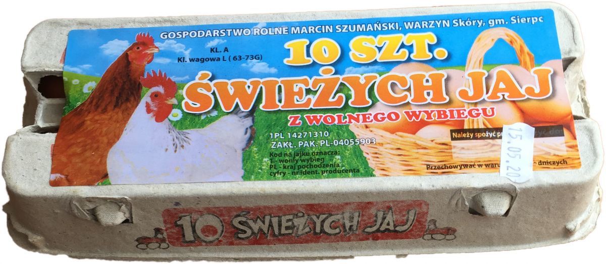 10 ŚWIEŻYCH JAJA Z CHOWU NA WOLNYM WYBIEGU